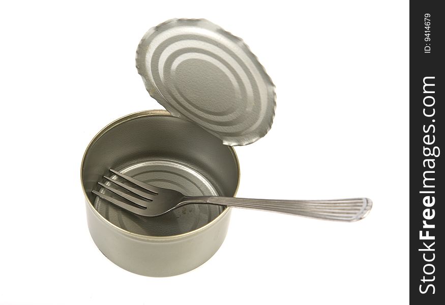 Empty Tin With Fork