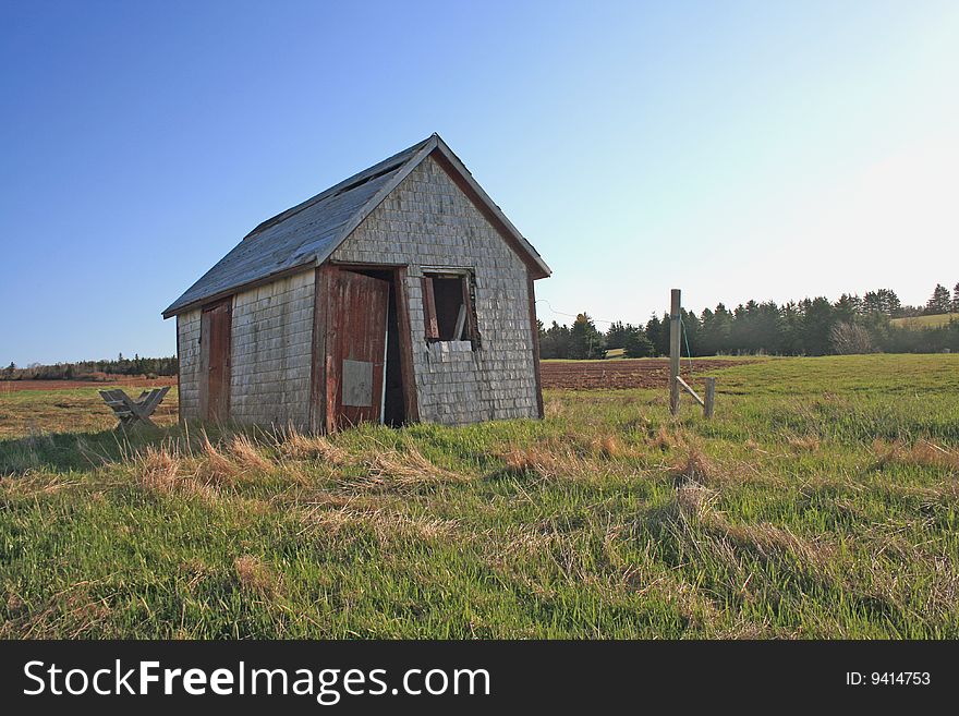 Old wooden barn in rural Prince Edward Island