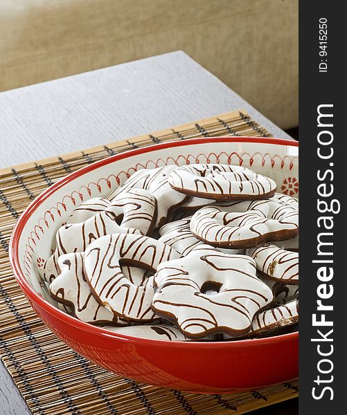 Detailed delicious cookies on table