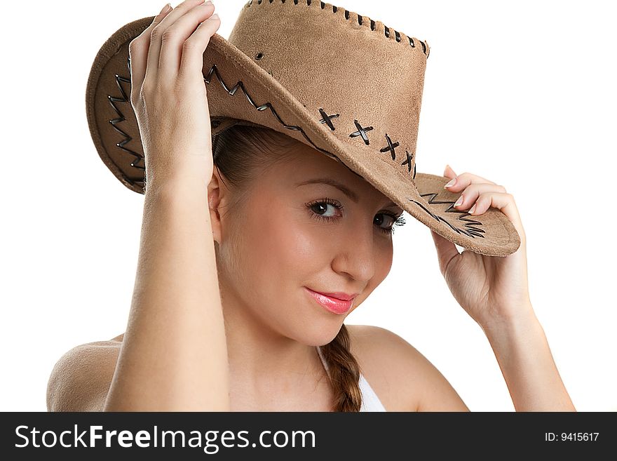 Beautiful Smiling Cowgirl in hat