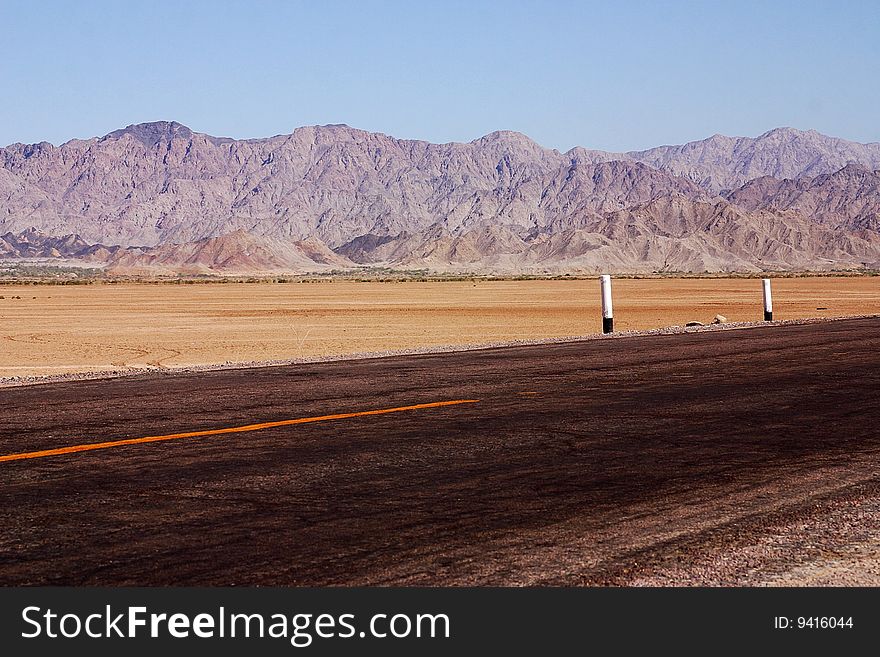 Landscape in the desert of Baja California Norte in Mexico