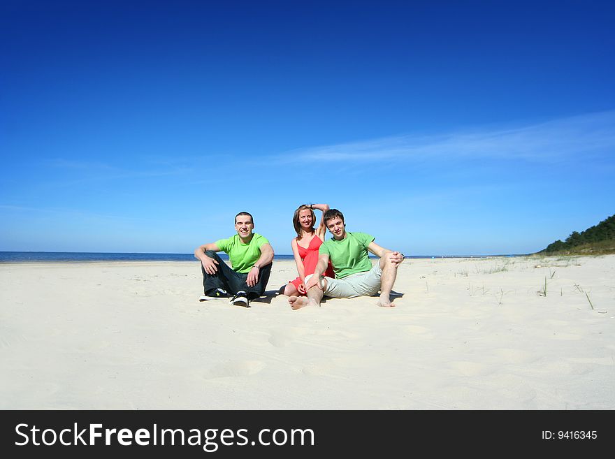 Group of friends on the beach. Group of friends on the beach