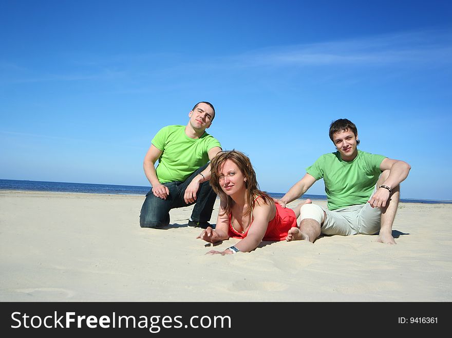 Group of friends on the beach. Group of friends on the beach