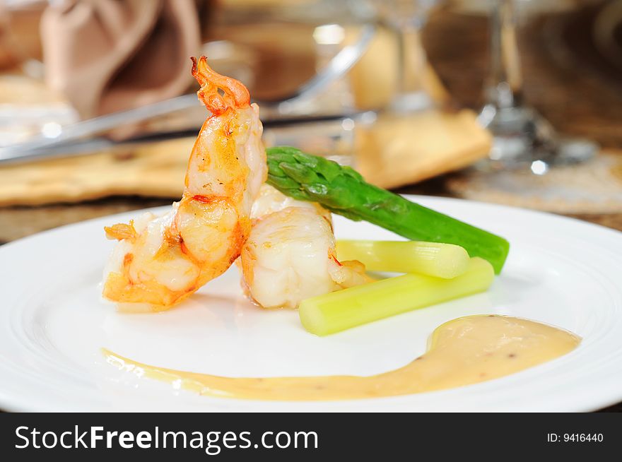 An india lobster restaurant on table