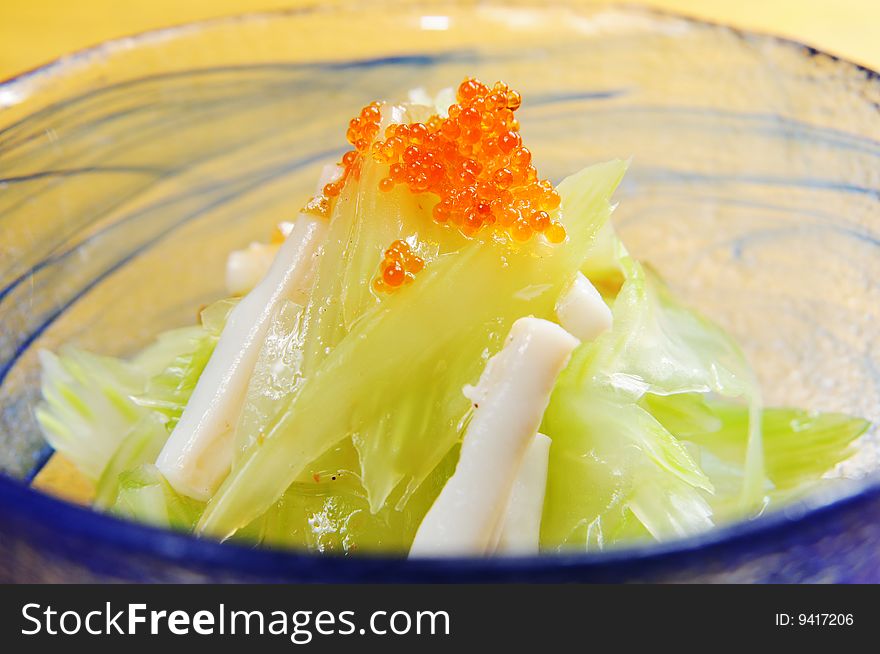 Japanese food on a white table