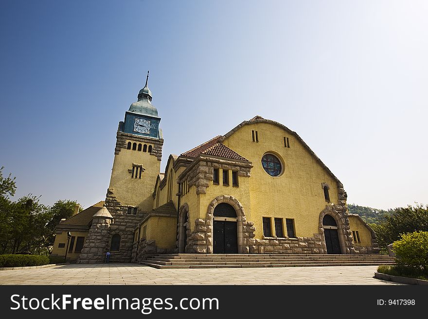 Christ church in qingdao,built in about 1934，gothic style