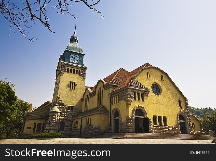 Christ church in qingdao,built in about 1934，gothic style