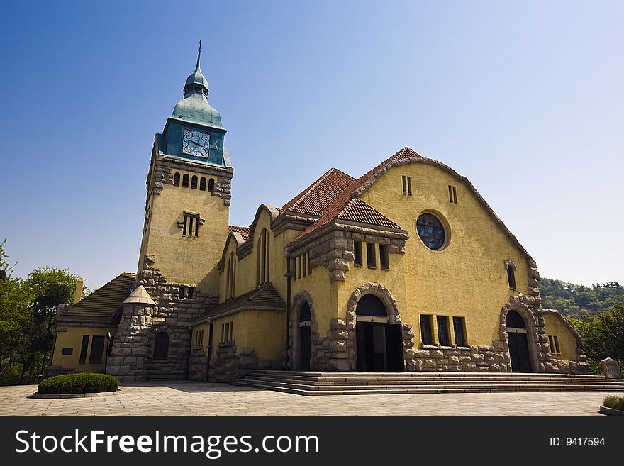 Christ church in qingdao,built in about 1934，gothic style