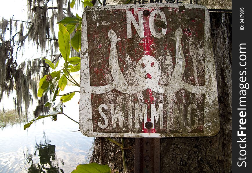 Old No Swimming Sign