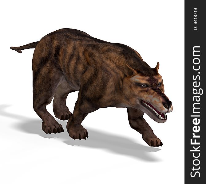 Dangerous dinosaur Andrewsarchus With Clipping Path over white