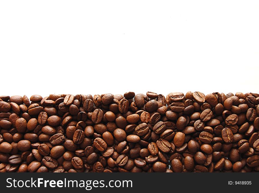 Coffee beans on white background