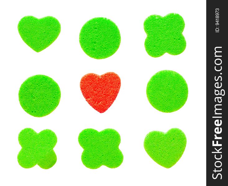 Green geometric shapes of soap. Green geometric shapes of soap