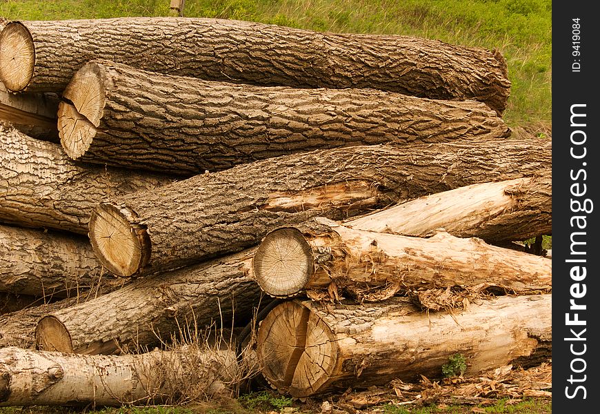 Heap of logs аbstract background