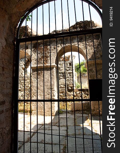 Ruins of ancient stone church