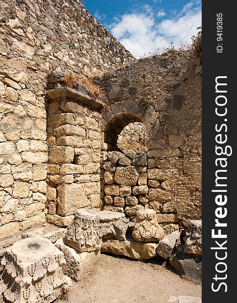 Ruins of ancient stone church