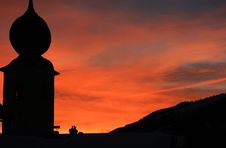 Sunset Behind The Church Stock Image Sunset Behind The Church Stock Image