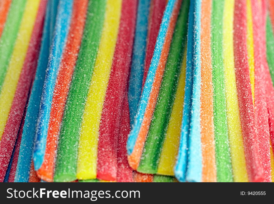 Sweet colorful gelatin sticks