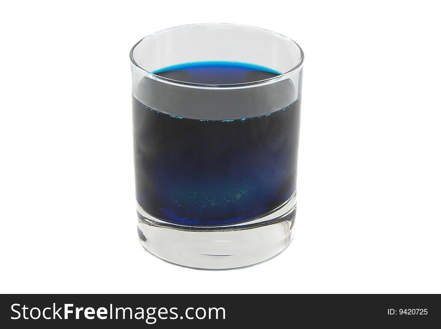 Alone glass with colour cocktail isolated over white background