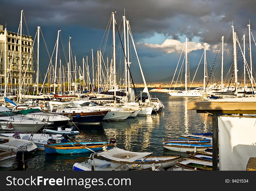 Yachts in the old port of naples