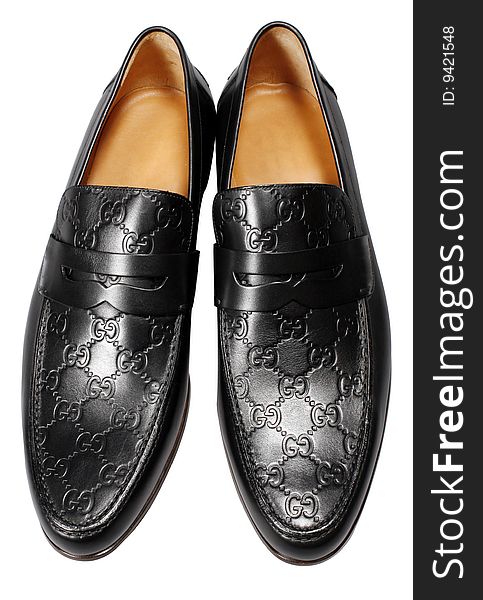Classic black shoes with clipping path