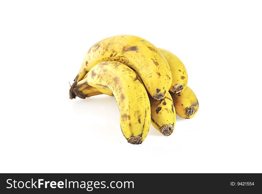 A bunch of overripe bananas isolated over white with clipping path. A bunch of overripe bananas isolated over white with clipping path.