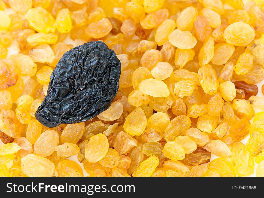 Composition from dried fruits on a light background