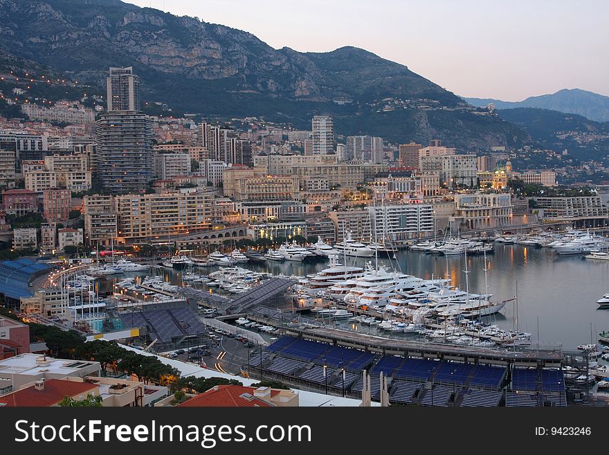 Monaco at night