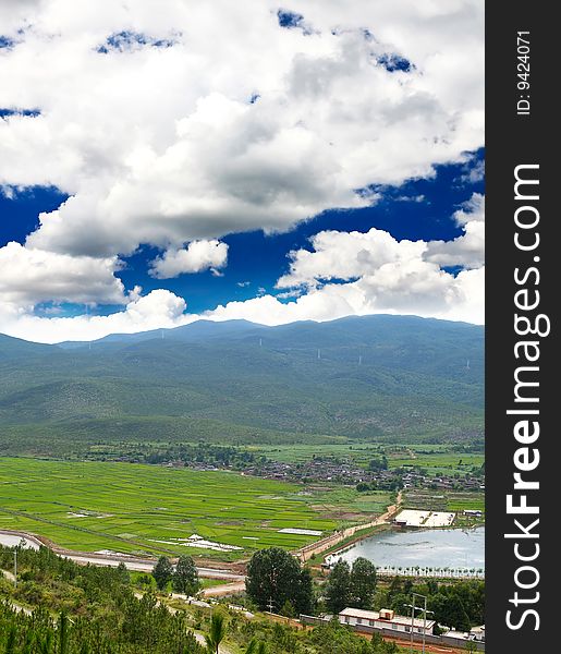 Scenery landscape near Lijiang City in southern China