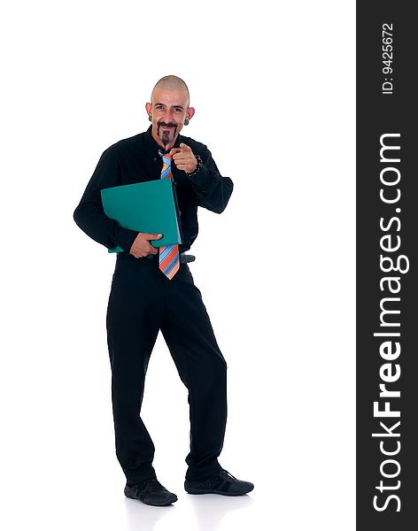 Alternative businessman formal dressed, studio shot