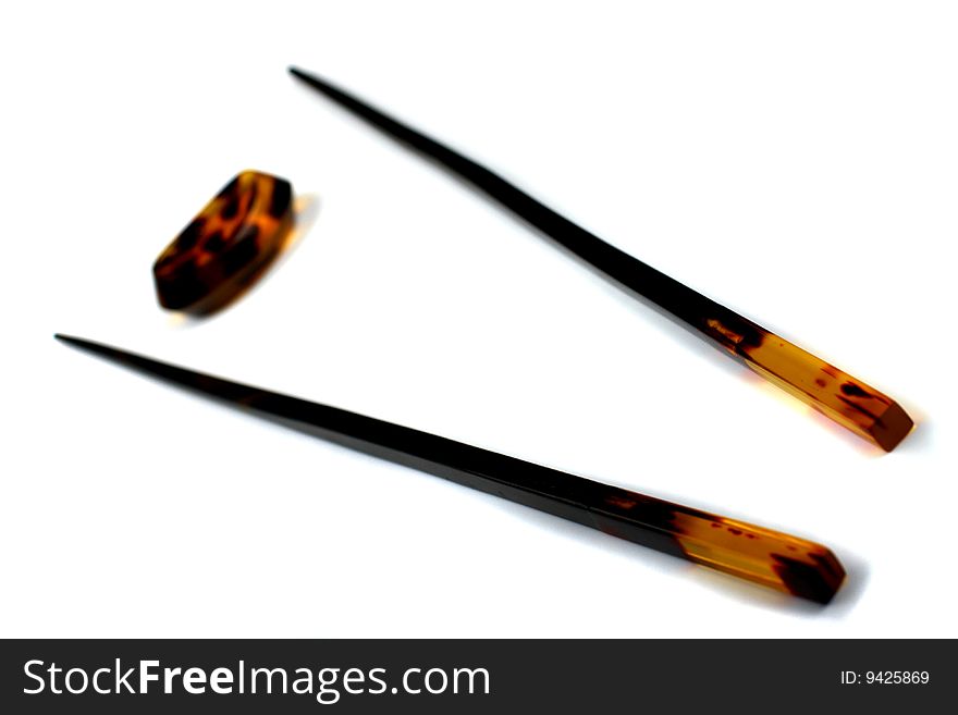 Chopsticks And Stand Of Amber  For Eastern Food