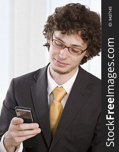 Business man with mobile phone