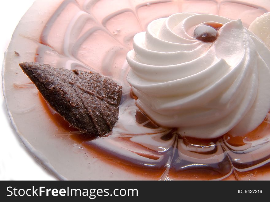 White Cake with chocolate. isolated