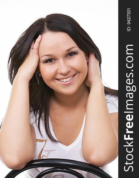 Close-up Portrait Of Caucasian Young Woman