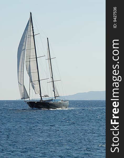 Luxury sailing boat at the bodrum coast