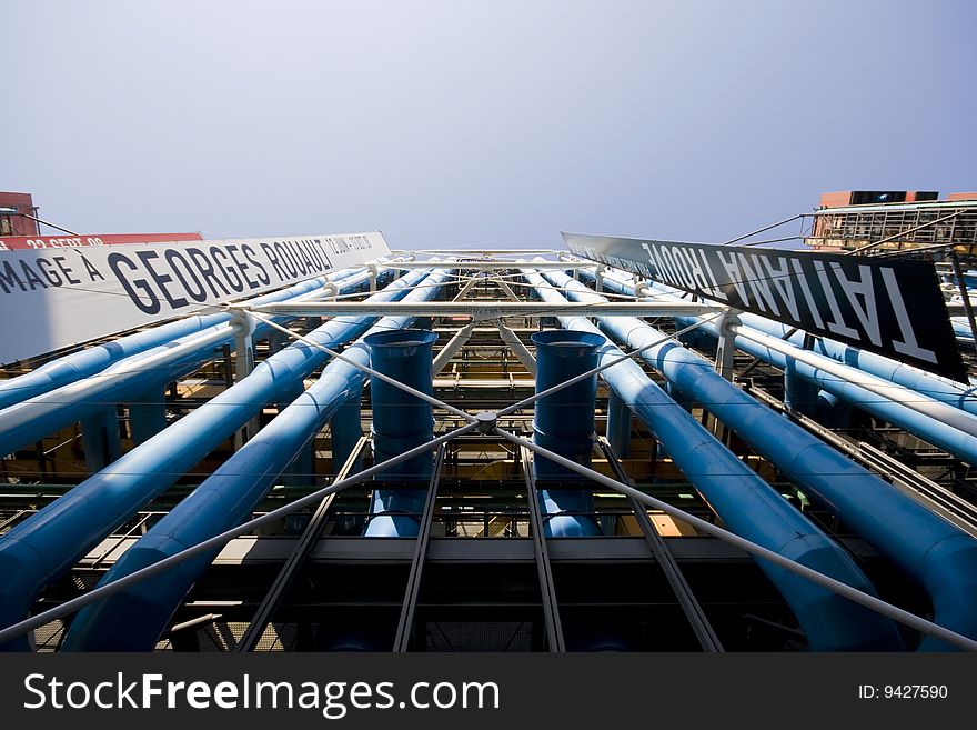 A shot of the Pompidou Centre, Paris. A shot of the Pompidou Centre, Paris