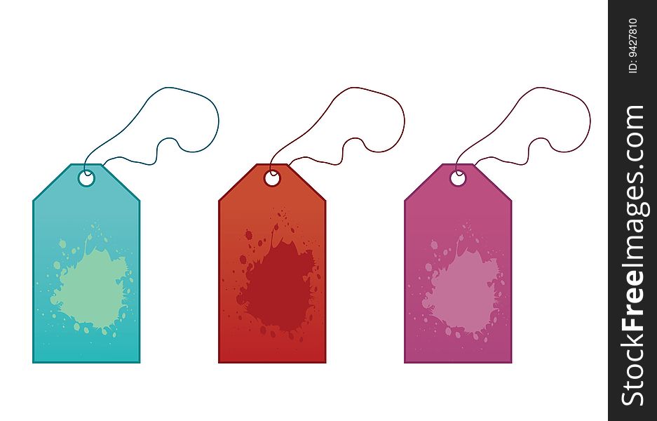 Color grungy price tags illustration