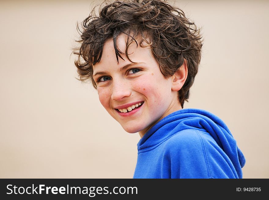 Portrait of cute boy smiling. Portrait of cute boy smiling