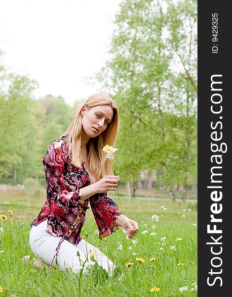 Sweet girl with a flower