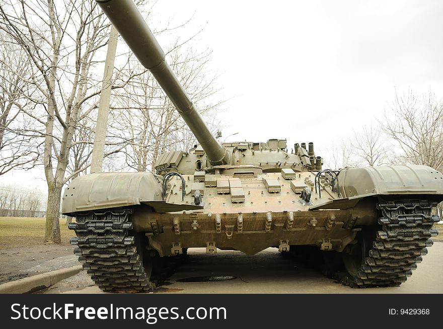 The old tank in a museum