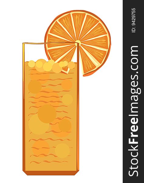 Vector illustration of a glass with orange juice