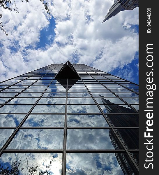 Angled view of a glass sky scraper. Angled view of a glass sky scraper.