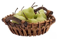 Basket With Pears Royalty Free Stock Image