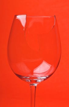 Close-up Broken Glass On Red Stock Image Close-up Broken Glass On Red Stock Image