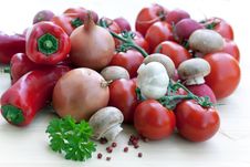 Mixed Vegetables With Red Bell Pepper Stock Photos Mixed Vegetables With Red Bell Pepper Stock Photos