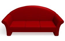Isolated Red Couch Stock Photos