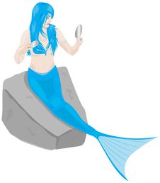 Grooming Mermaid Royalty Free Stock Images Grooming Mermaid Royalty Free Stock Images