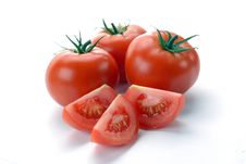 Red Tomatoes And Slices Stock Photography