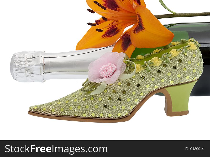 Elegant Lady Shoe With Champagne