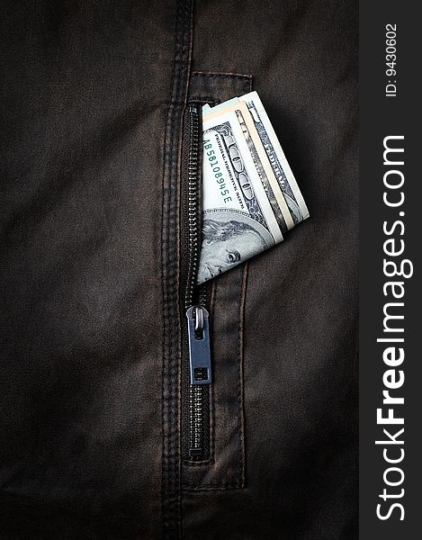 Dollar money in the pocket