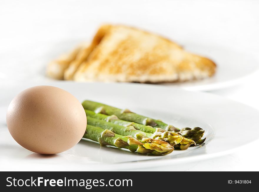 Healthy breakfast served on white plate